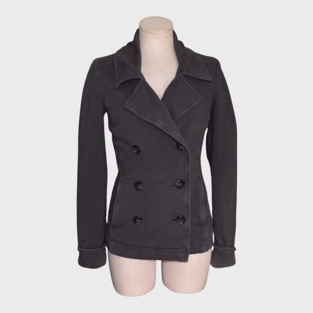 James Perse Cotton‎ Jersey Double Breasted Pea Coat Jacket
